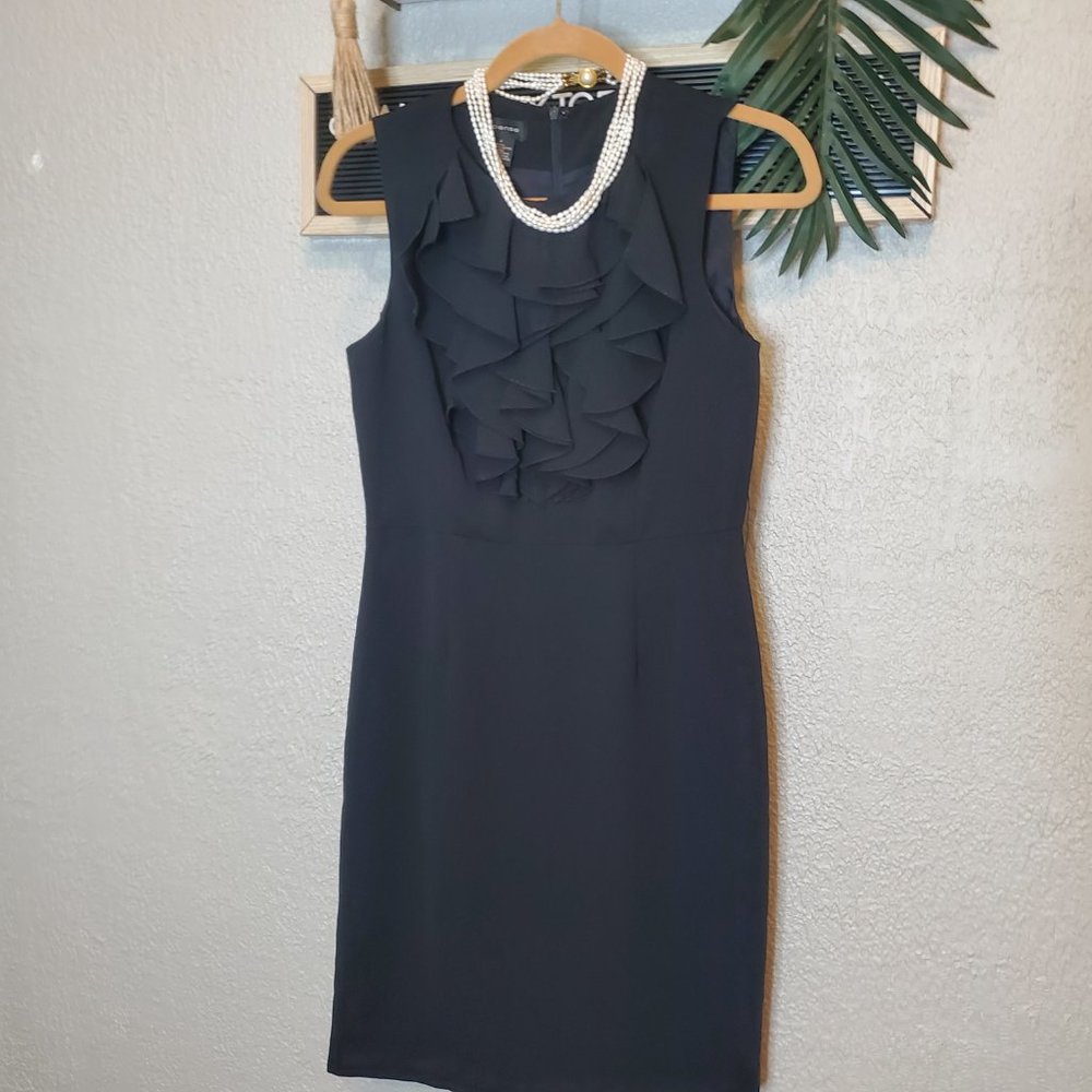 Spense I Black Career Professional Ruffled Dress Size 4 - Picture 8 of 11